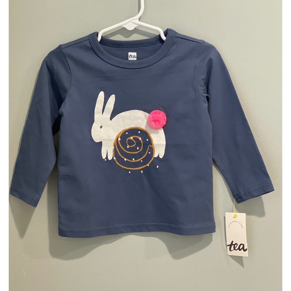 Tea Collection Cinnamon Bunny Tee Shirt Top Long Sleeve 12 18 Months‎